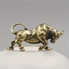 Bull Pendant for Good Luck Desk Ornament Hand Toy DIY Key Chain Pendant