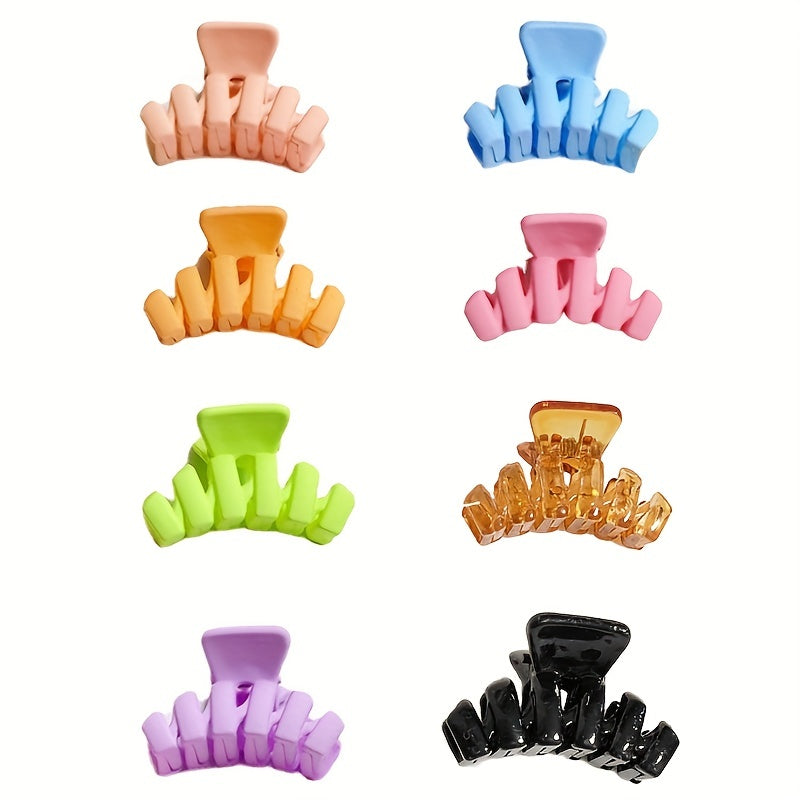 6pcs Solid Style Hair Claw Ponytail Holder Back Head Hair Clip