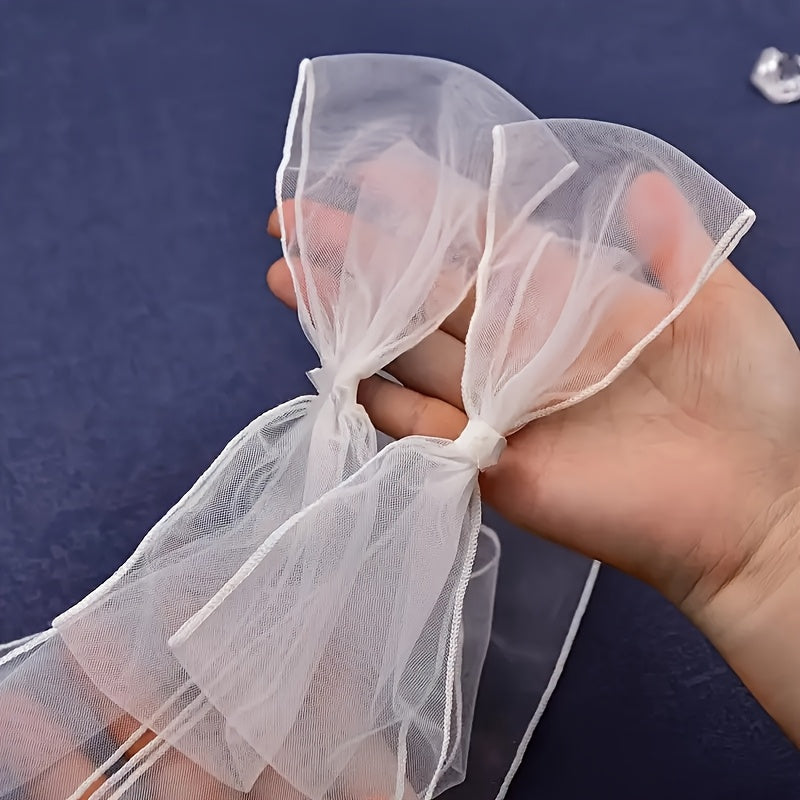 2pcs Vintage Bridal Arm Bow Accessories Hand Washable Tulle Material