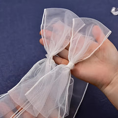 2pcs Vintage Bridal Arm Bow Accessories Hand Washable Tulle Material