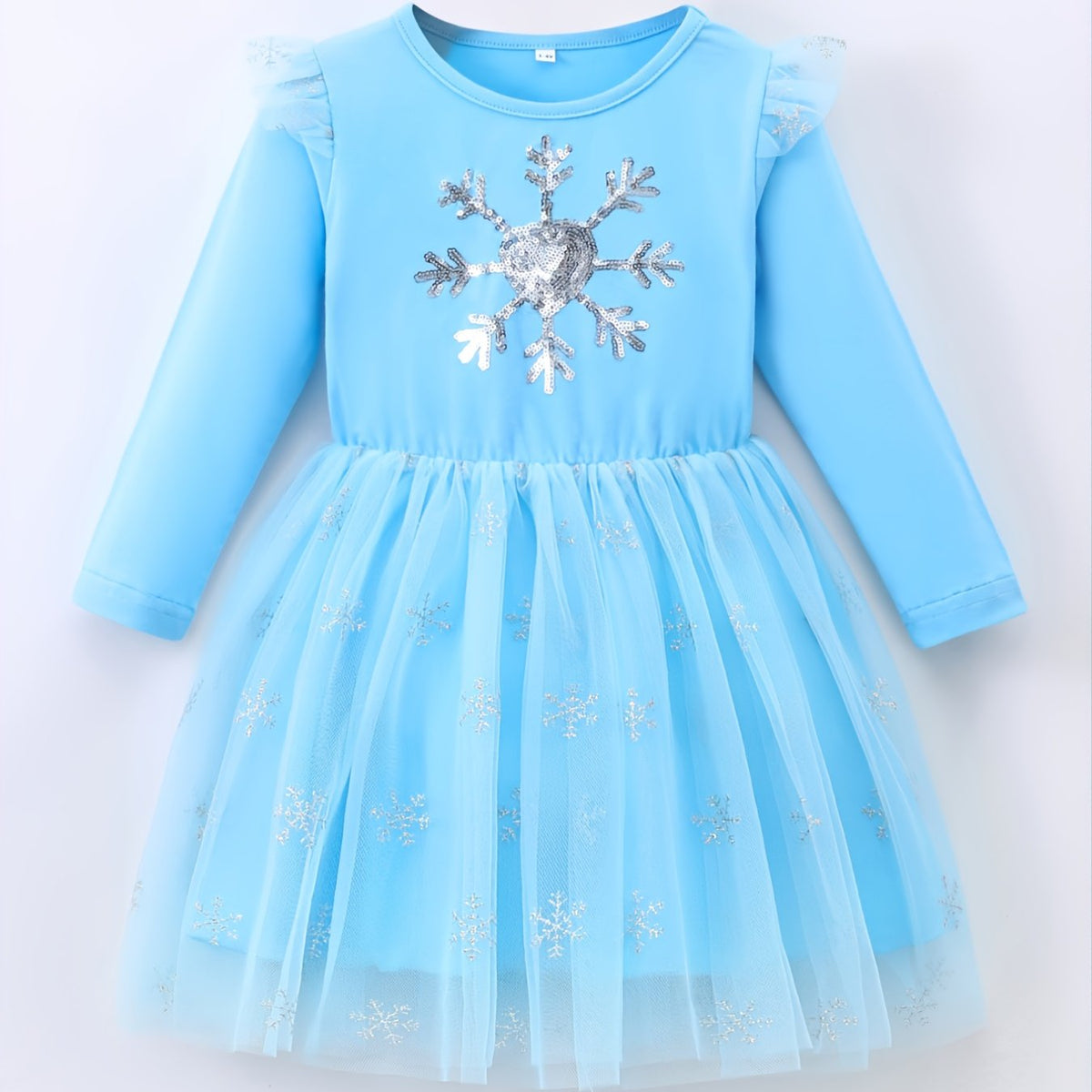 Girls' Long Sleeve Mesh Princess Dress