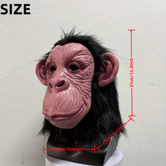 Realistic Chimp Mask with Hair for Halloween Parties