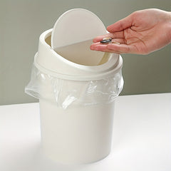 1pc Mini Trash Can with Lid for Living Room Table