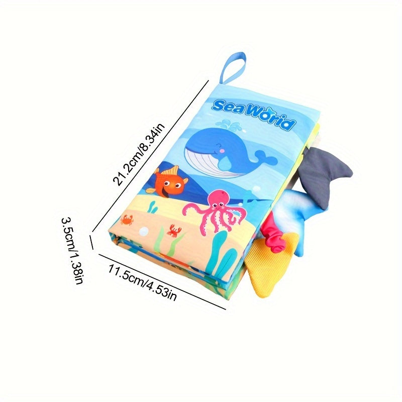 3pcs Animal Tail Cloth Books for Early Learning in Green
