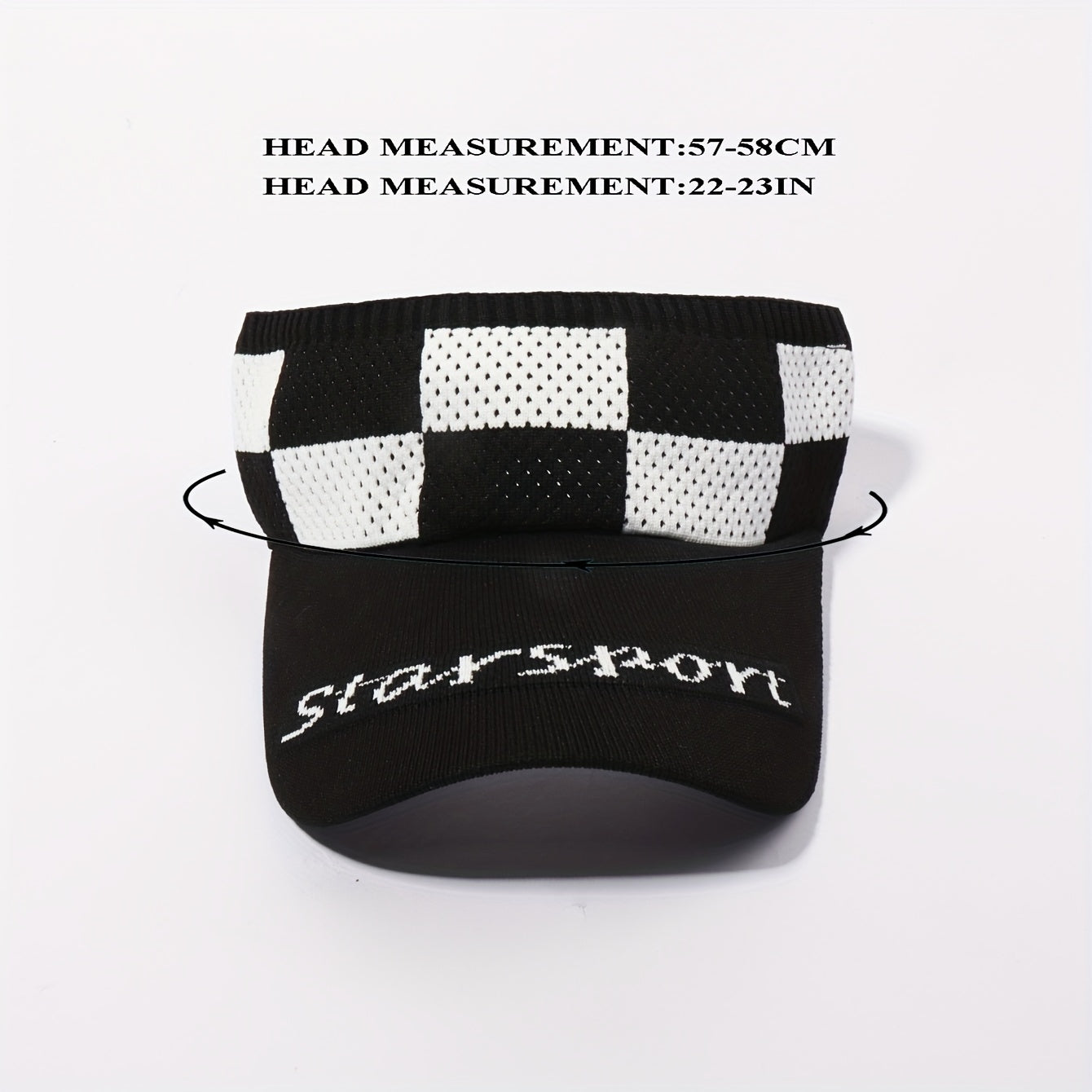 Ponytail Visor Hat UV Protection Plaid Knitted Sun Hat Lightweight