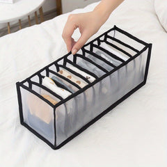 11 Grids Mesh Closet Shelf Organizer for Socks - Foldable Drawer Storage Box