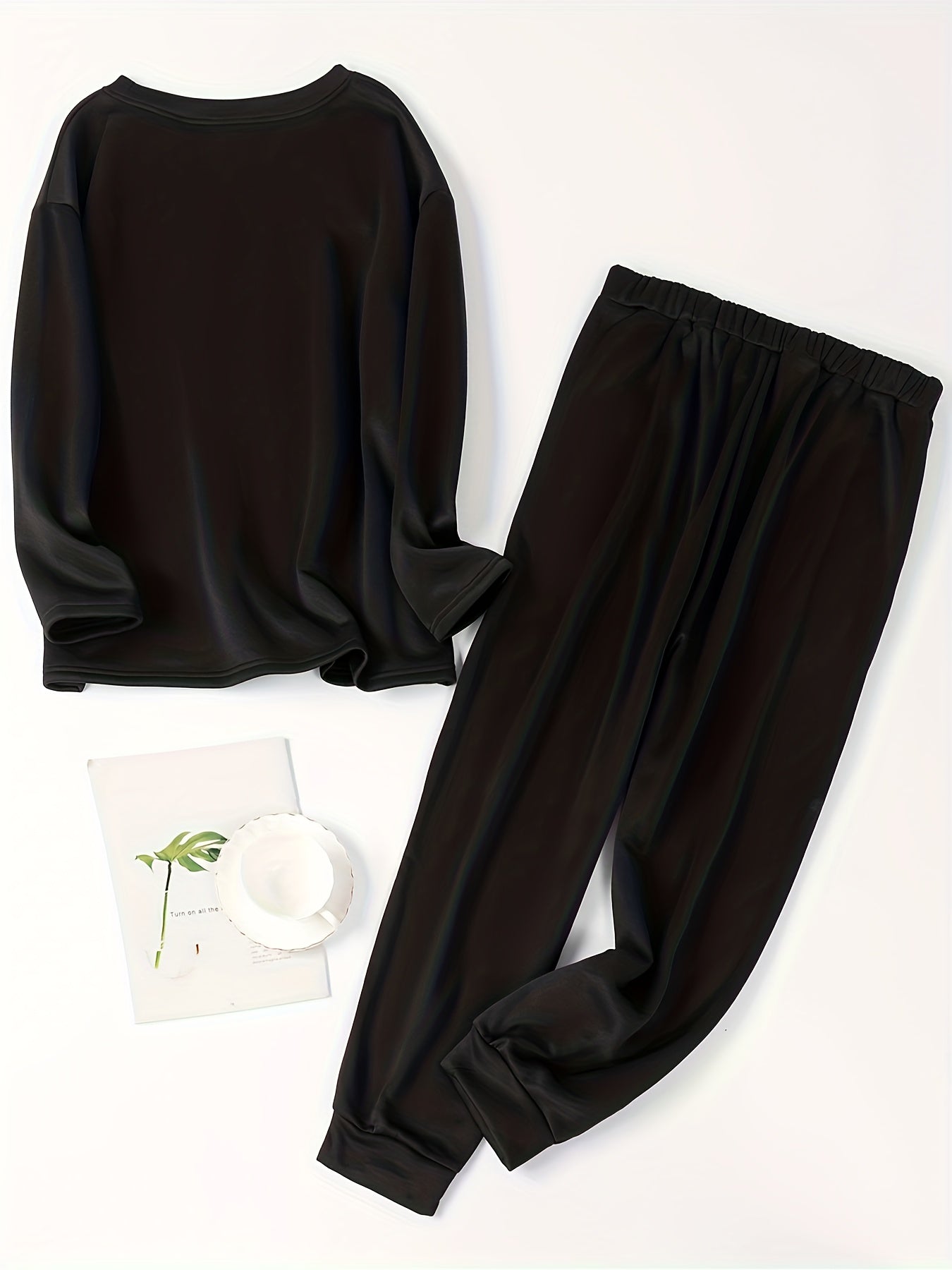  Witch Print Lounge Set Fleece Pajamas Two Piece Set