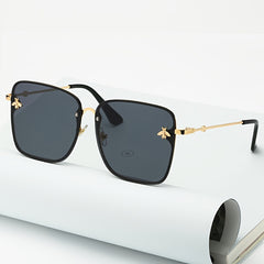 Classic Punk Metal Bee Sunglasses Vintage Gradient Frame Shades