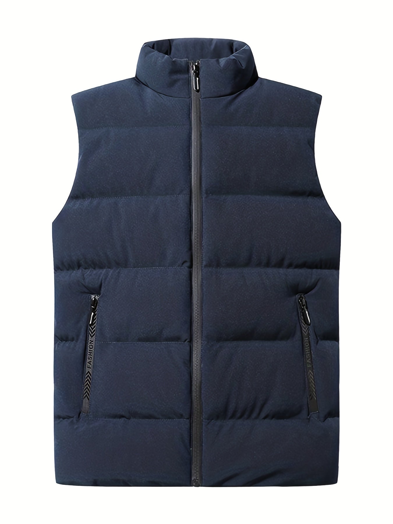 Men's Down Vest Puffer Jacket Zip Pockets Winter Sports