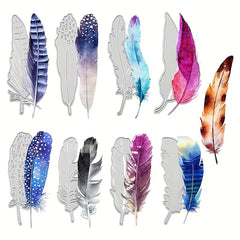 Feather Metal Cutting Dies 9pcs Set for Card Making Wedding Birthday