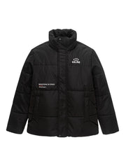 Women's Letter Print Puffer Jacket Windproof Down Winter Coat