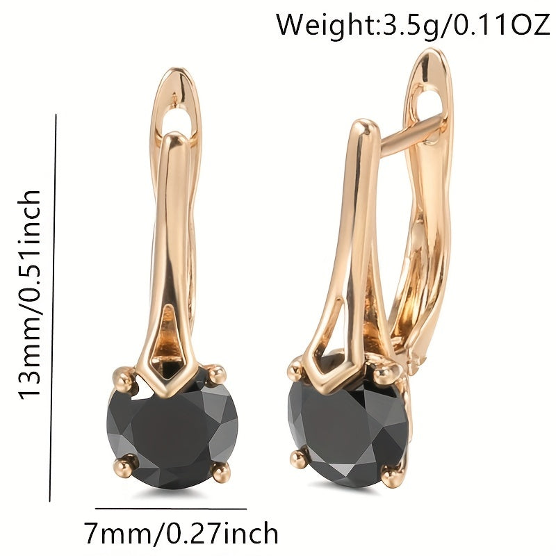 Zircon Clips Earrings Golden Bride Wedding Fine Jewelry