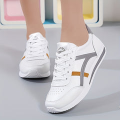 Women's Casual Faux Leather Lace Up Sneakers