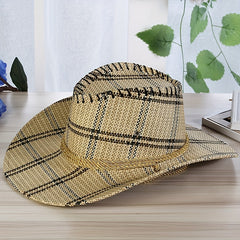 Plaid Western Sunshade Cowboy Hat for Men