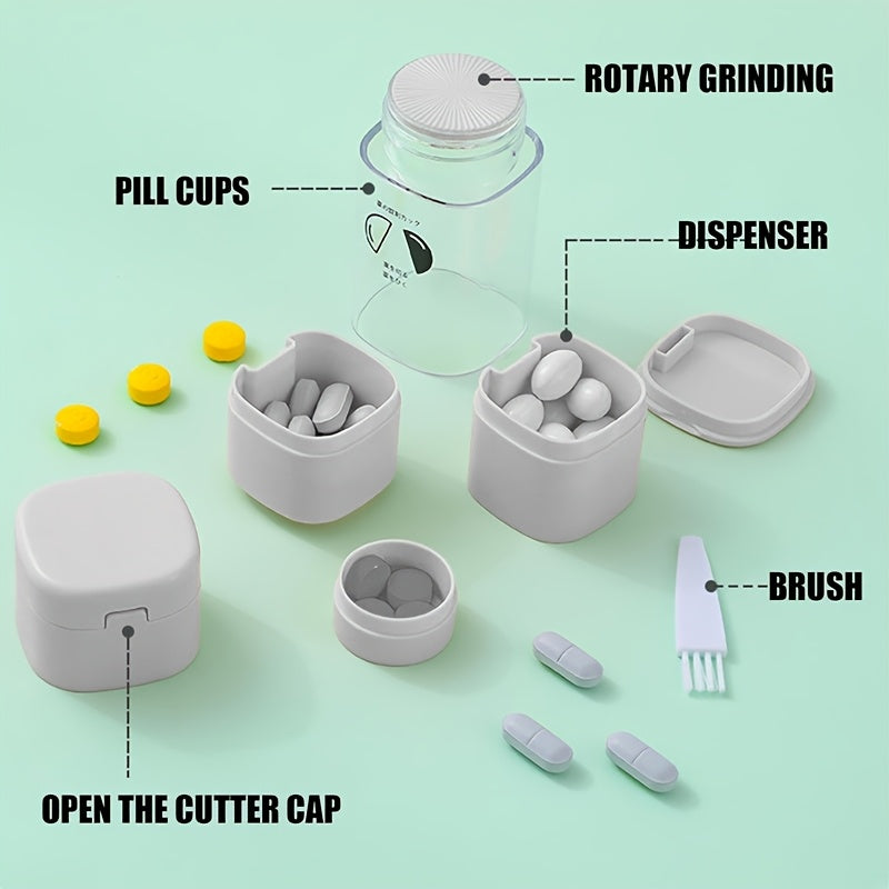 MedCare Portable Pill Cutter & Divider 5 in 1 Medicine Storage Case