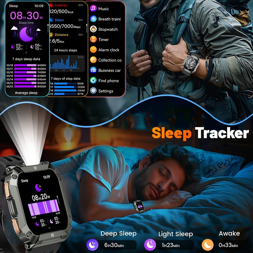 Little Meatball Smart Watch 1.95 inch Full Touch Display with LED Flashlight