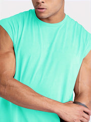 Men's Solid Tank Top Quick Dry Stretch Sleeveless Shirt