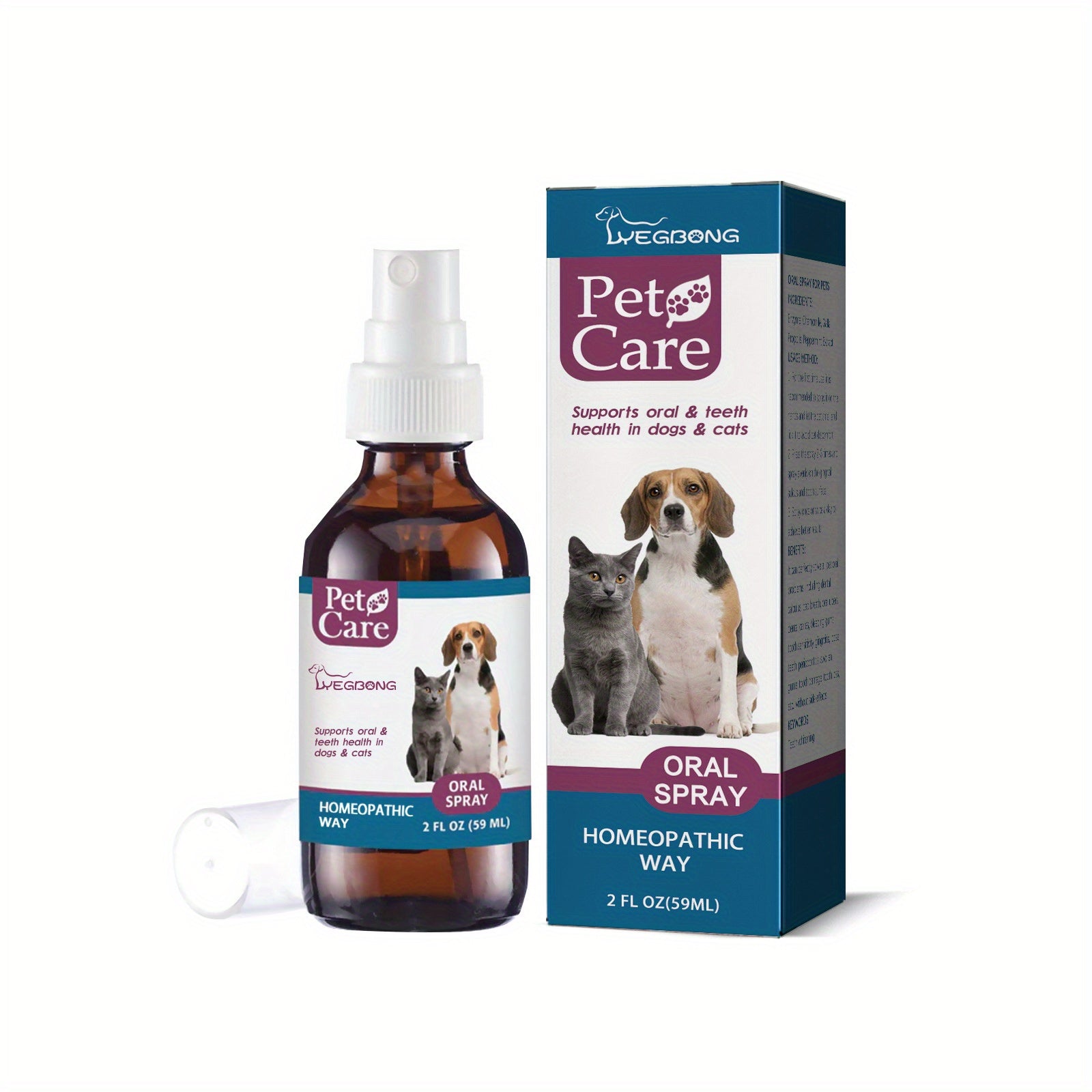 Pet Oral Cleaning Spray Dogs And Cats Tartar Removal Fresh Breath Care