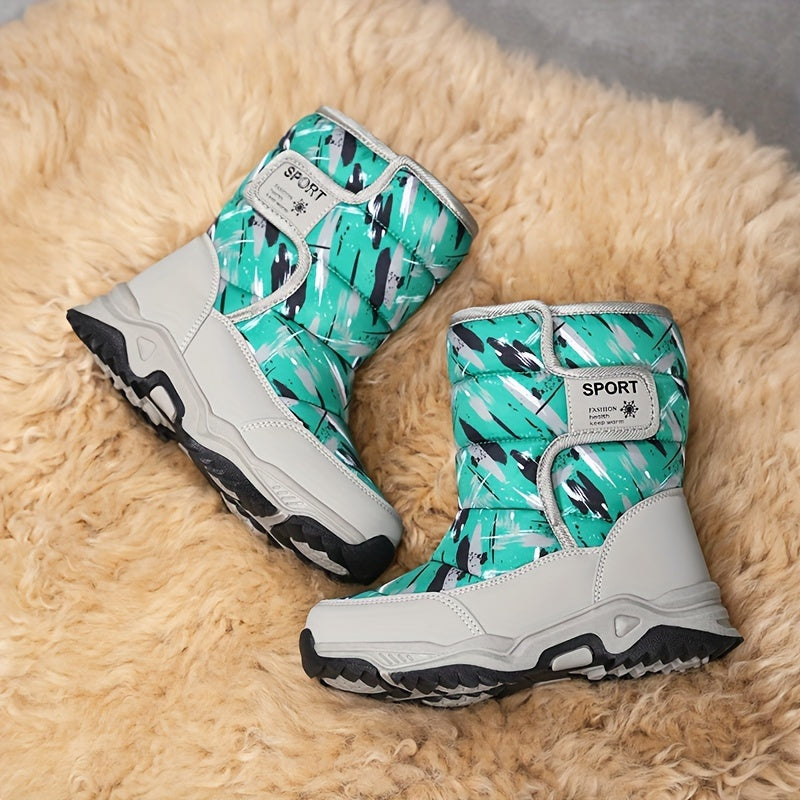 Boys' Snow Boots Warm Fleece Non slip Ankle Plush Outdoor Hikin