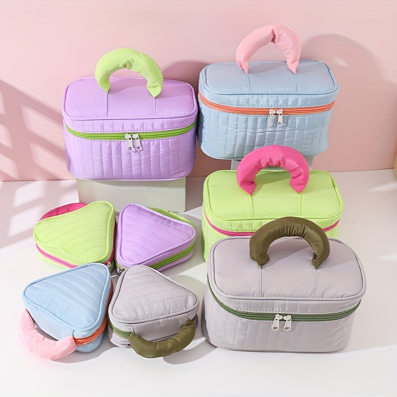 Colorblock Cosmetic Bag Multifunctional Toiletry Wash Bag