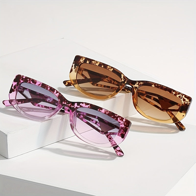 Block Frame Sunglasses For Women Men Y2K Triangle Decor Hollow Temple Glasses