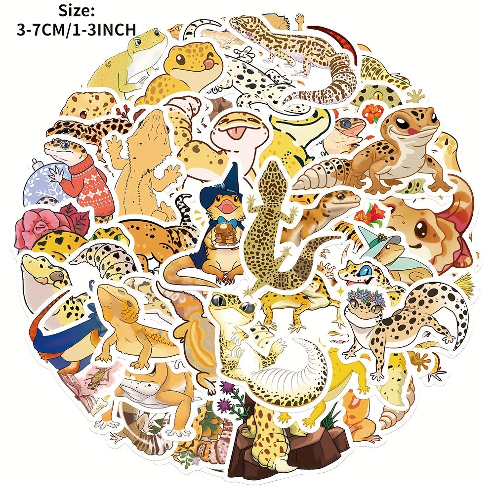 50pcs Colorful Lizard Stickers for Laptop Journal Phone Case Waterproof Stickers