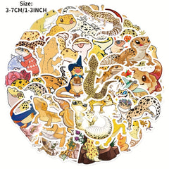 50pcs Colorful Lizard Stickers for Laptop Journal Phone Case Waterproof Stickers