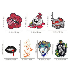 Gothic Style Skull Heart Lips Brooch Personality Creative Men's Brooch