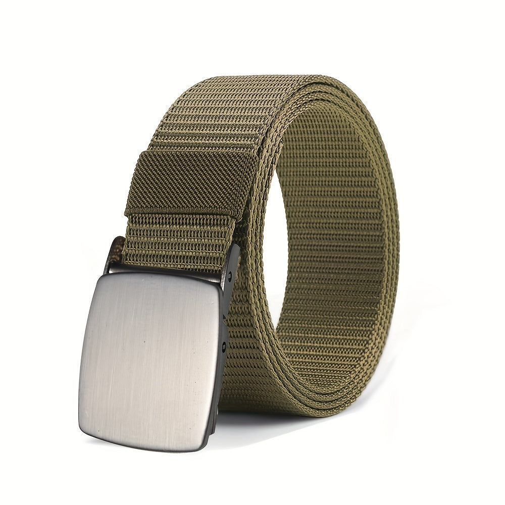 Army Green Canvas Belt Breathable and Wear-Resistant Smooth Buckle