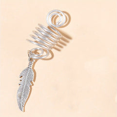 Alloy Spiral Hair Ring Star Leaf Tassel Dreadlock Hair Ring Boho Style Braids
