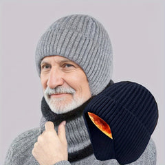 Men's Velvet Ear Protection Knitted Hat for Middle-Aged