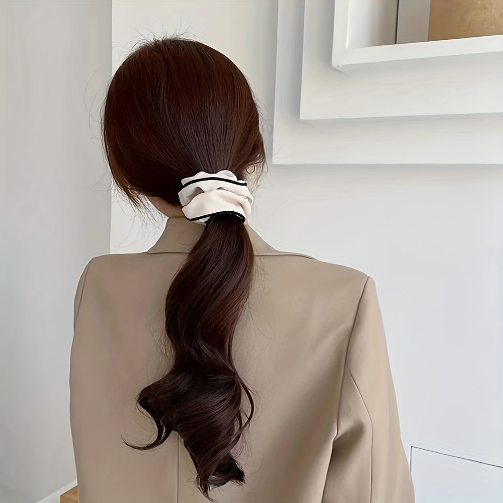 2pcs Soft Block French Hair Scrunchies for Women Girls