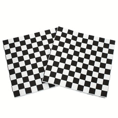 20Pcs Disposable Checkered Square Napkins for Bathroom Hotel Kitchen Party