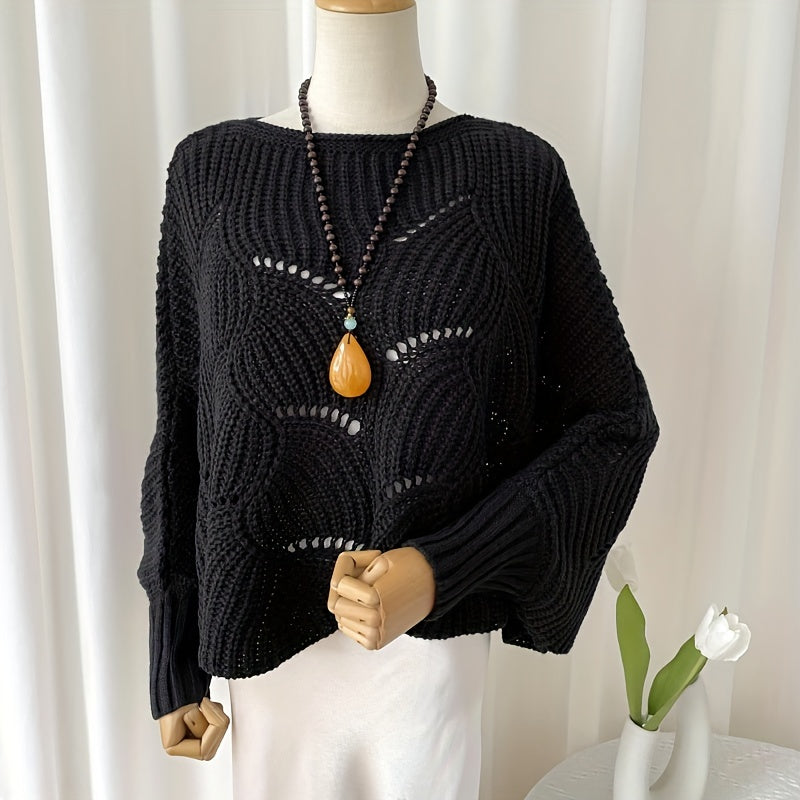 Geometric Oversized Knitwear Shawl Windproof Bat Sleeve Cardigan Cape
