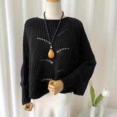 Geometric Oversized Knitwear Shawl Windproof Bat Sleeve Cardigan Cape