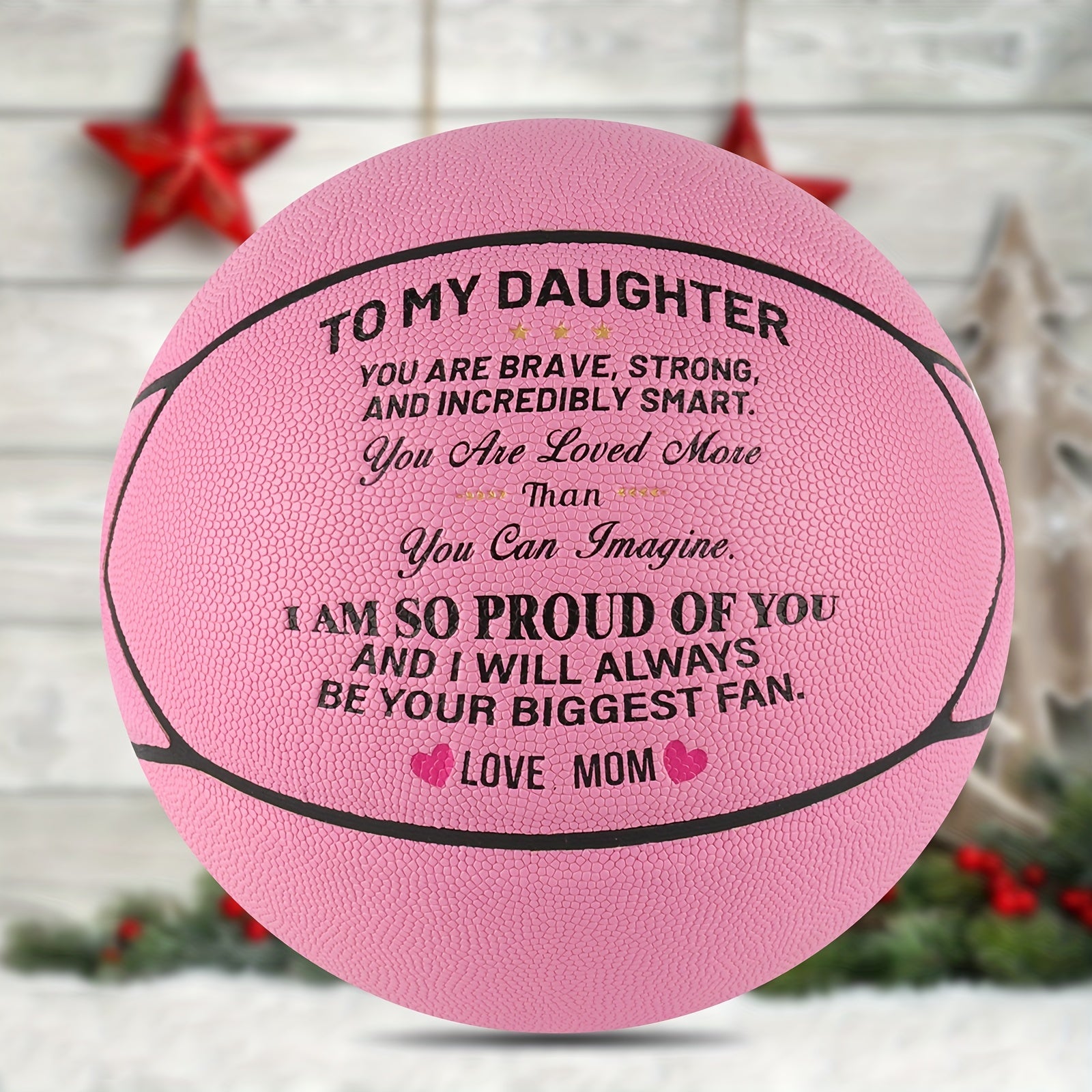 Engraved Basketball To My Daughter From Mom PU leather Basketball Gift