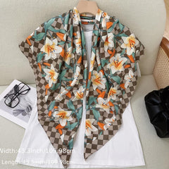Colorful Plaid Print Large Square Scarf Retro Warm Shawl
