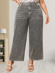  High Rise Wide Leg Jeans