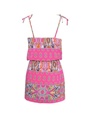 V Neck Sleeveless Top & Mini Skirt Set
