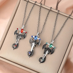 Vintage Dragon Sword Pendant Necklace For Men's Women's Necklace