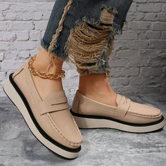Women's Platform Loafers Soft Sole Slip On Shoes