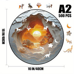 500pcs A2 3D Animal & Nature Wooden Jigsaw Puzzle for Adults