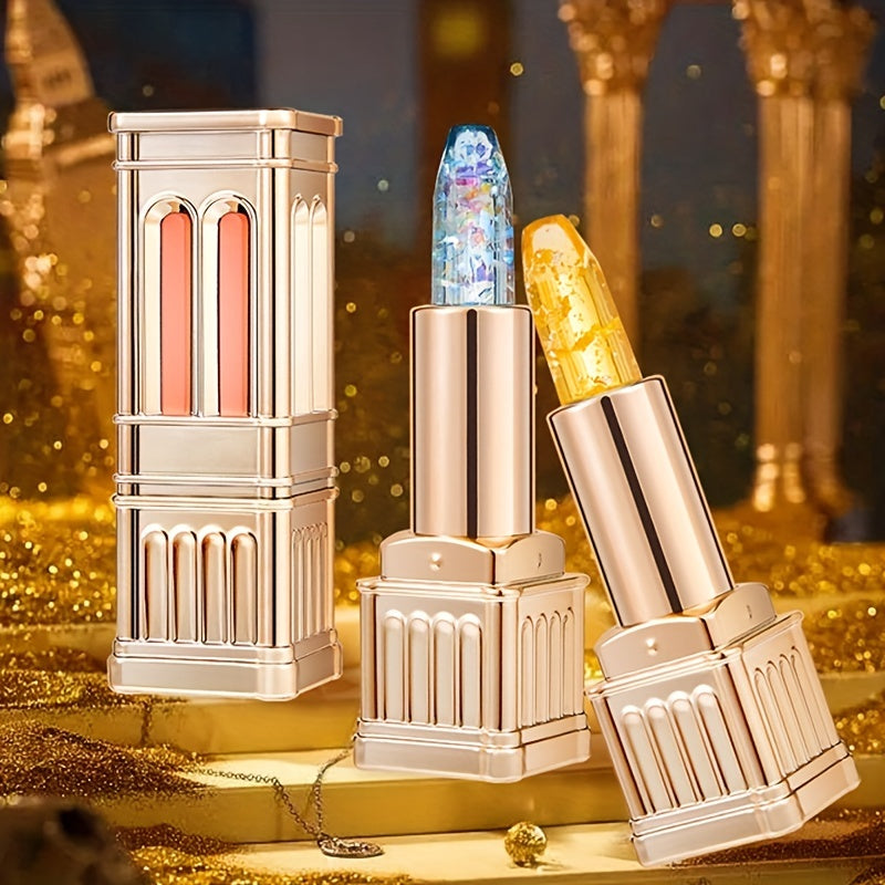 Glitter Temperature Changing Lip Balm Golden Foil Tinted Lipstick