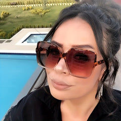 Large Square Sunglasses Jelly Frame Gradient Glasses UV400
