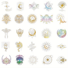50pcs 2D Moon Stickers Waterproof Vinyl Decals for Laptops Phones