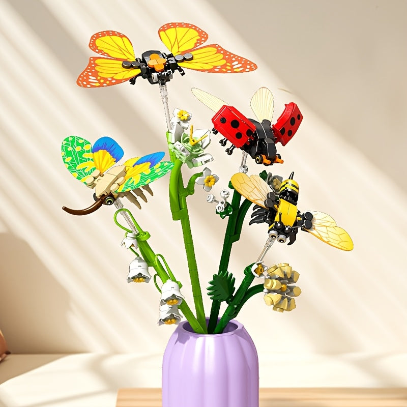 Flower Art Master Insect Flower Branch Eternal Flower Ornament Building Block