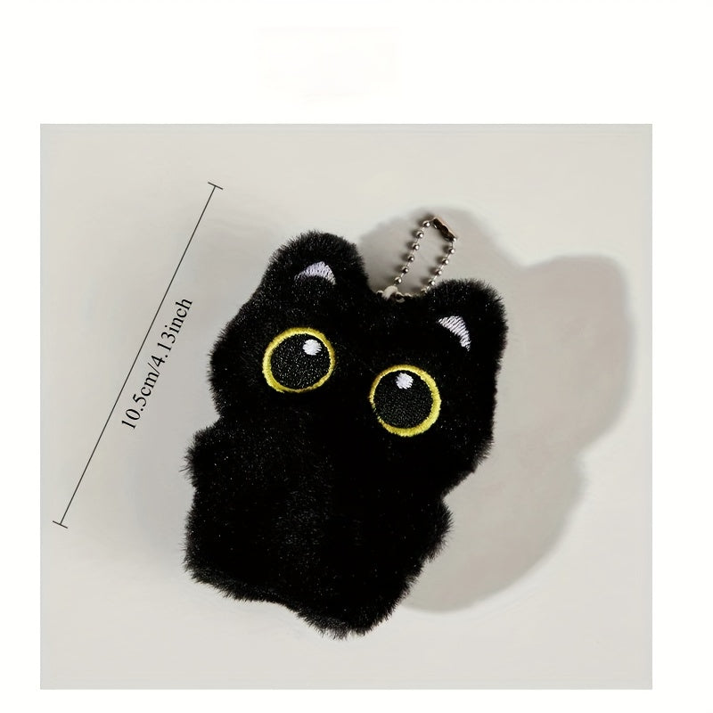 4pcs Cat Plush Toy Charms with Expressive Eyes