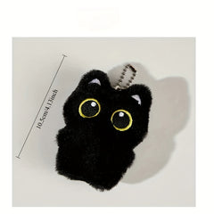4pcs Cat Plush Toy Charms with Expressive Eyes