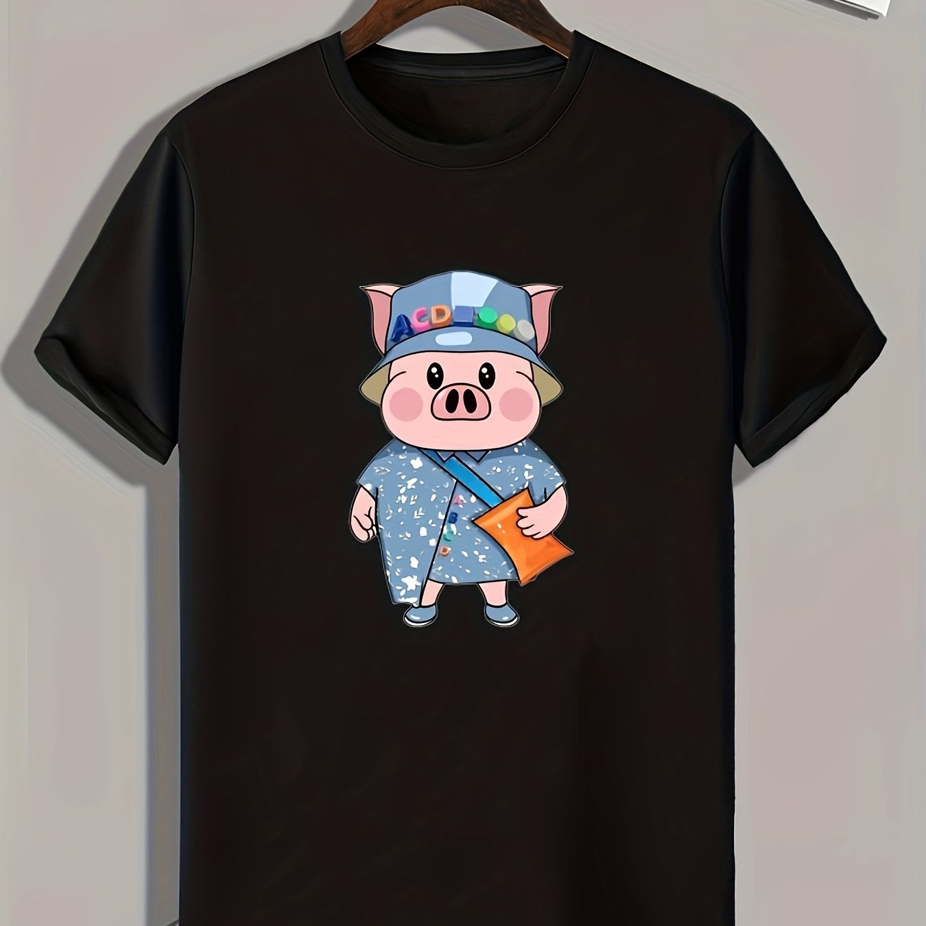 Pig Print Men's Graphic T-shirt Casual Comfy Tees For Summer