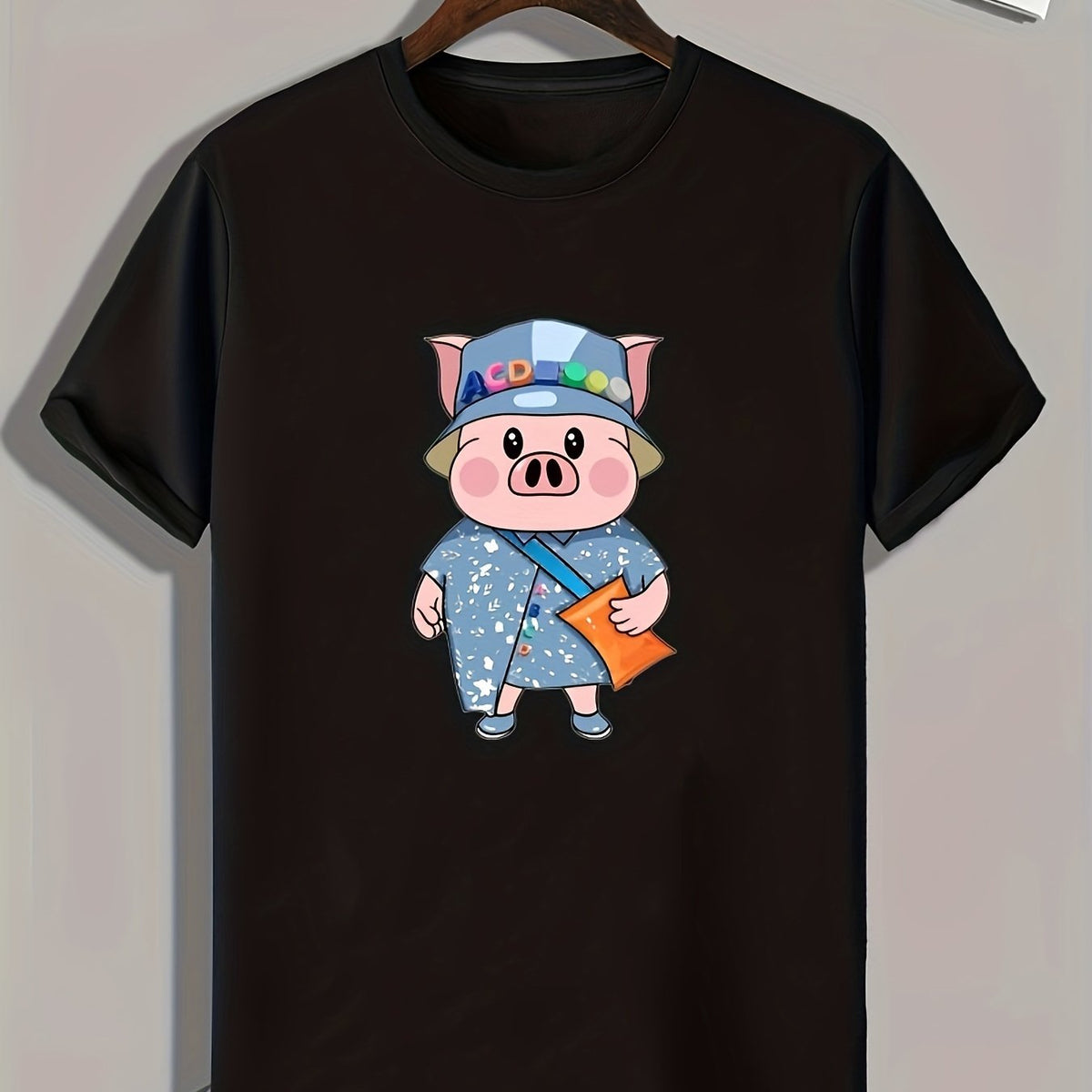 Pig Print Men's Graphic T-shirt Casual Comfy Tees For Summer